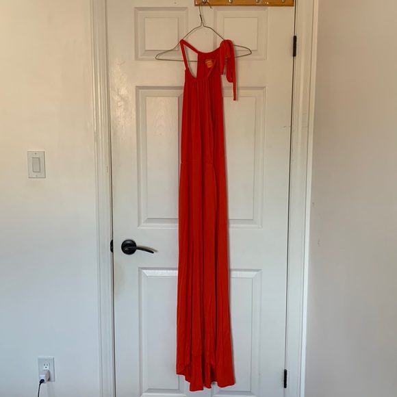 M | Orange Summer Maxi Dress - Picture 1 of 3